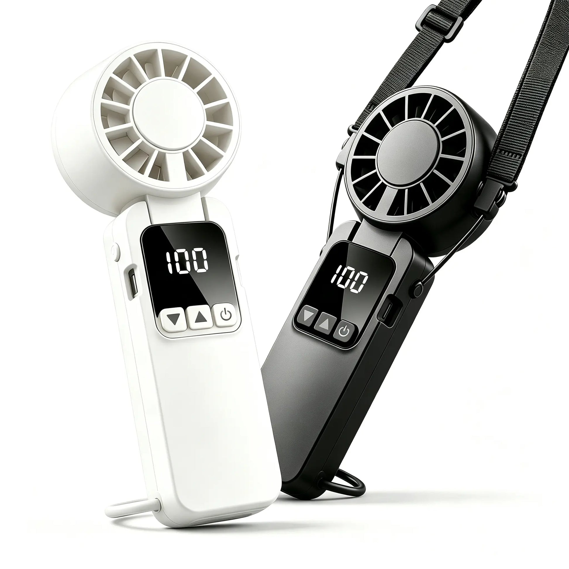 Kiruxna 3-in-1 Portable Handheld Fan - High-Speed Foldable Compact Lightweight Mini Fan with 199 Speeds and 6000mAh Rechargeable Battery for Summer Travel and Outdoor Use