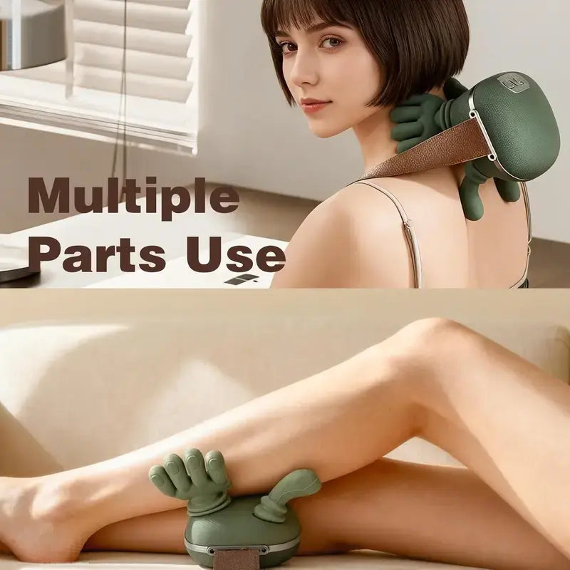 Aedwdpe Electric Bionic Hand Neck & Shoulder Massager - 3D Kneading, Heating, Rechargeable Battery Powered, Wireless, Portable, Adjustable Speed, Lightweight, Unisex, Multi-Area Pain Relief, Easy Control, Sohochic