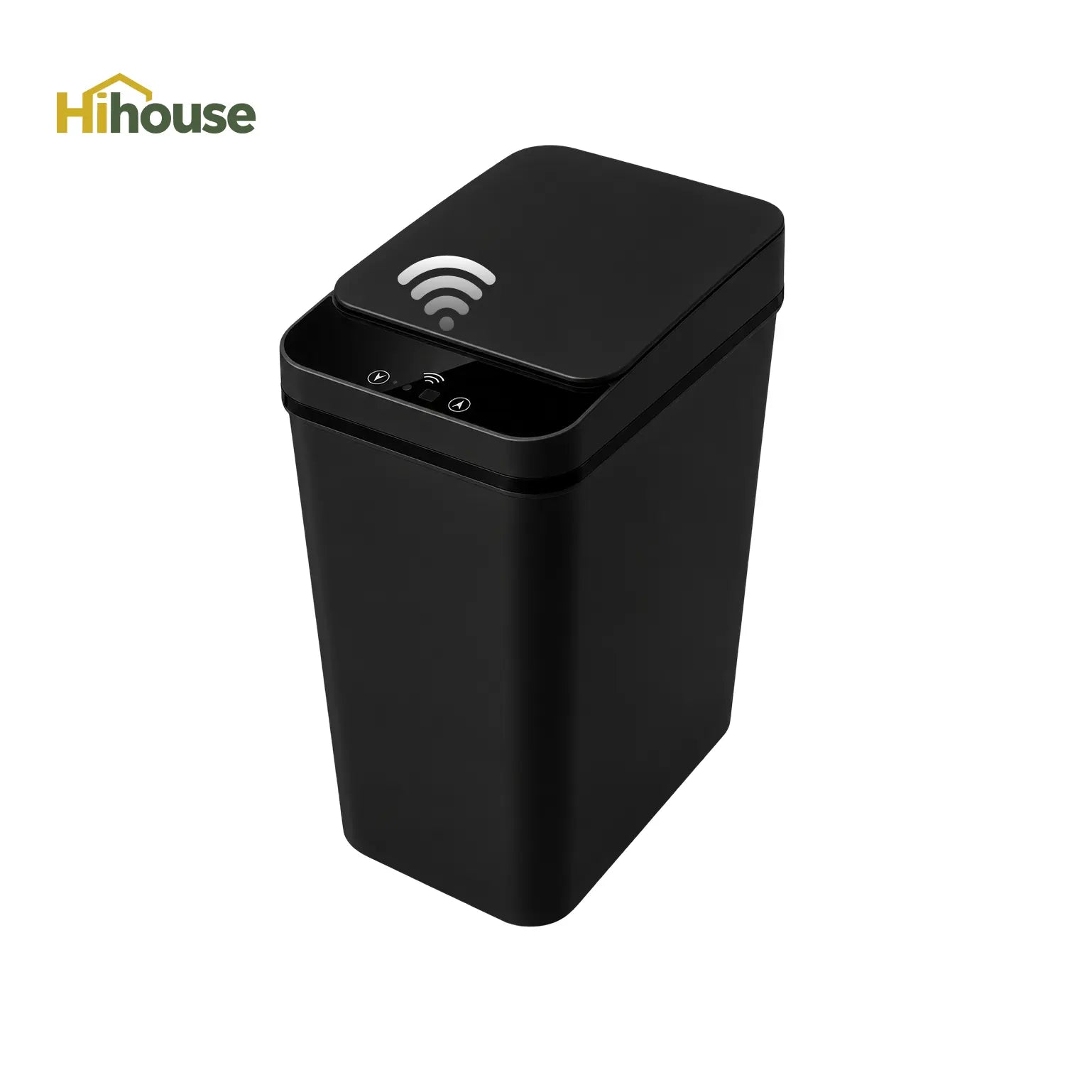 2-Pack 2.5 Gallon Compact Touchless Trash Can with Motion Sensor, Slim Waterproof Design for Small Bathrooms and Offices, White and Black Finish