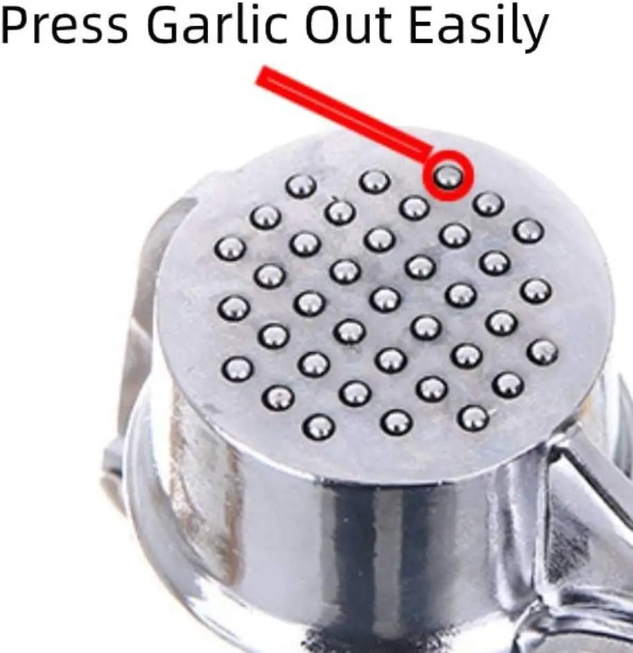 5-in-1 Stainless Steel Garlic Press Multi-Tool - Durable Kitchen Utensil with Mincer, Crusher, Bottle Opener, and Pit Remover, Easy to Clean