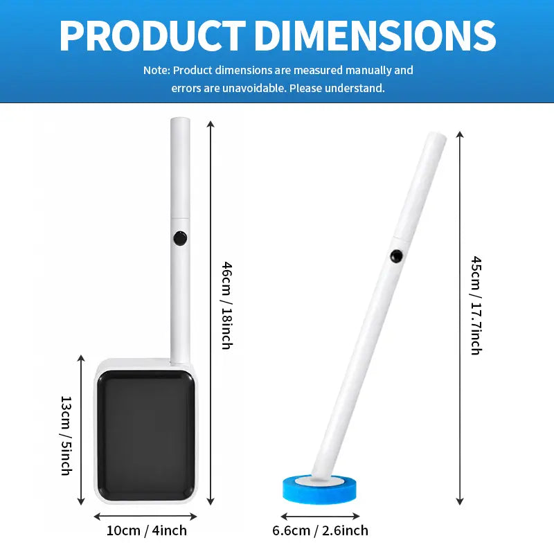 Disposable Toilet Brush Kit, Wall‑Mounted Space‑Saving Storage Holder Box, No‑Contact One‑Click Release Toilet Scrubber, Long‑Handle Bathroom Cleaner with Replaceable Sponge Heads, Hygienic Disposal Deep‑Scrub Cleaning Tool for Home Bathroom,Sohochic
