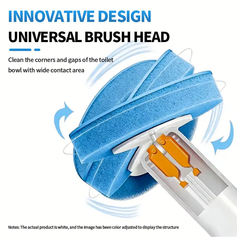 Disposable Toilet Brush Kit, Wall‑Mounted Space‑Saving Storage Holder Box, No‑Contact One‑Click Release Toilet Scrubber, Long‑Handle Bathroom Cleaner with Replaceable Sponge Heads, Hygienic Disposal Deep‑Scrub Cleaning Tool for Home Bathroom,Sohochic