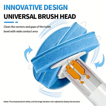 Disposable Toilet Brush Kit, Wall‑Mounted Space‑Saving Storage Holder Box, No‑Contact One‑Click Release Toilet Scrubber, Long‑Handle Bathroom Cleaner with Replaceable Sponge Heads, Hygienic Disposal Deep‑Scrub Cleaning Tool for Home Bathroom,Sohochic