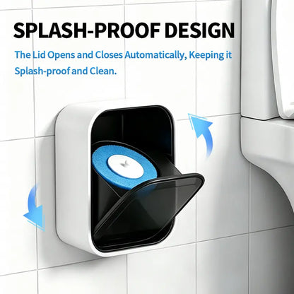 Disposable Toilet Brush Kit, Wall‑Mounted Space‑Saving Storage Holder Box, No‑Contact One‑Click Release Toilet Scrubber, Long‑Handle Bathroom Cleaner with Replaceable Sponge Heads, Hygienic Disposal Deep‑Scrub Cleaning Tool for Home Bathroom,Sohochic