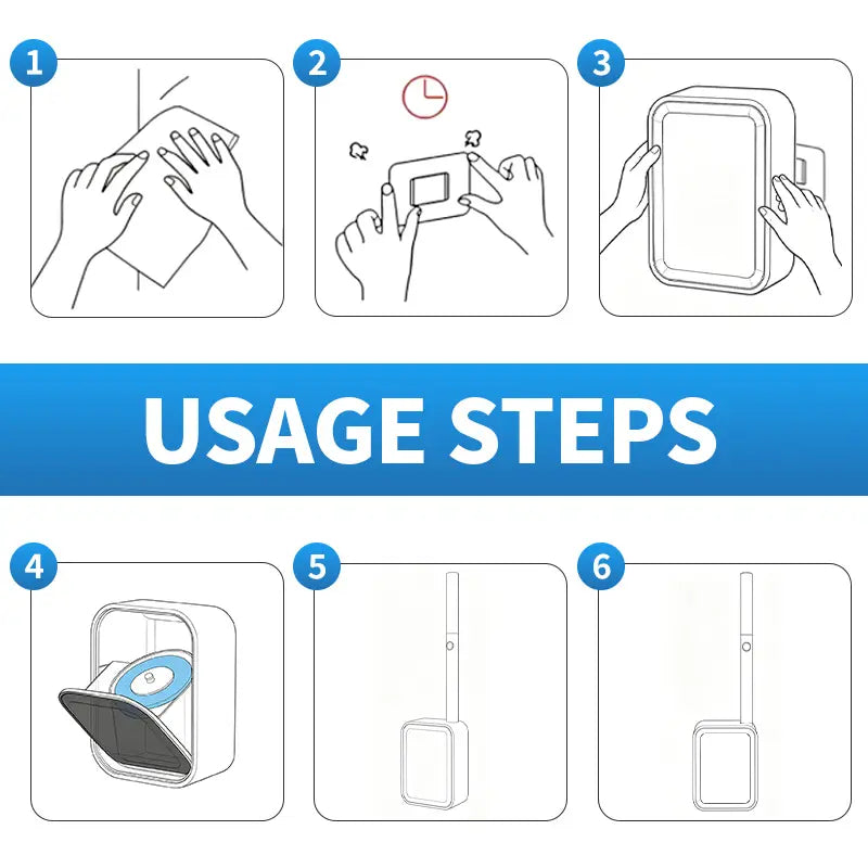 Disposable Toilet Brush Kit, Wall‑Mounted Space‑Saving Storage Holder Box, No‑Contact One‑Click Release Toilet Scrubber, Long‑Handle Bathroom Cleaner with Replaceable Sponge Heads, Hygienic Disposal Deep‑Scrub Cleaning Tool for Home Bathroom,Sohochic
