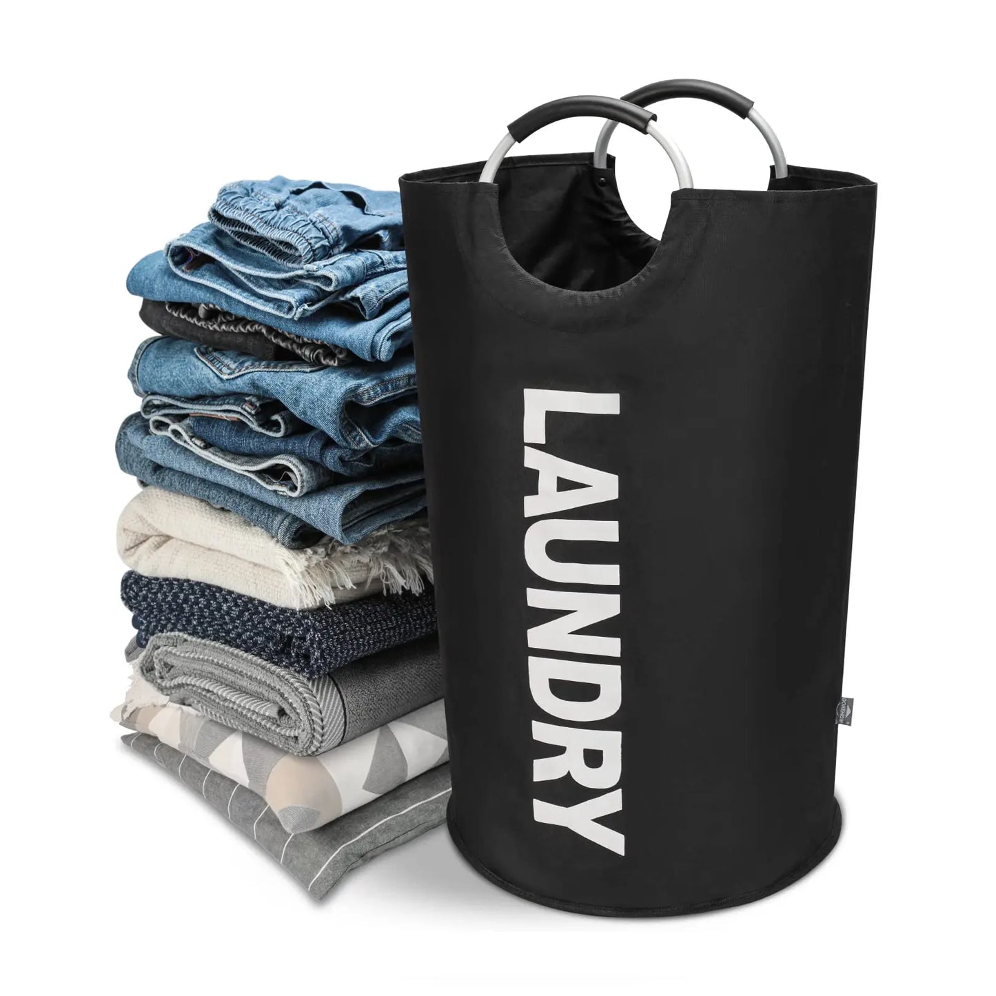 90L Waterproof Collapsible Laundry Bag - Heavy-Duty 600D Oxford Fabric Storage Solution with Reinforced Handles for Home, Bathroom, and Dorm Use (Ideal for Sports, Outdoor, Camping, and Picnics)